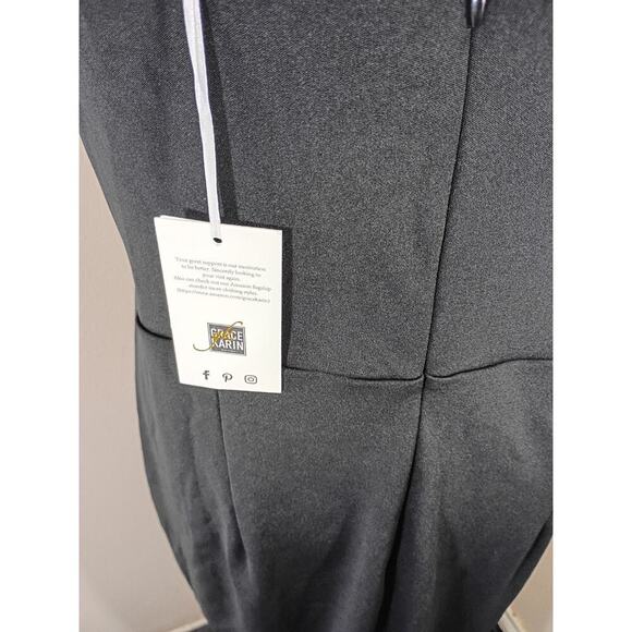 Grace Karen Cocktail Dress Black Strappy Knee Length Prom Formal Sz XL - Picture 8 of 13